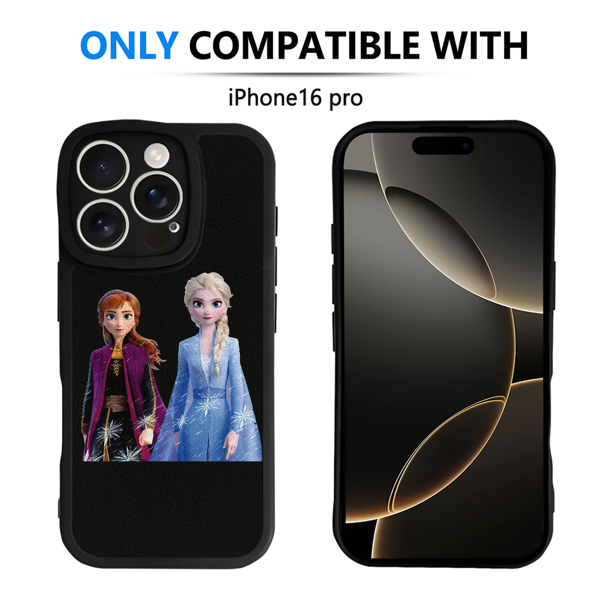 （画像用） アナと雪の女王 アンナ エルサ Frozen Anna Elsa 【iPhone 16シリーズ対応】シリコンスマホケース（レザー調） 材質：シリコン